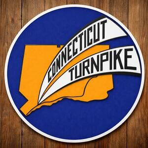 Connecticut Turnpike Road Sign Interstate Highway Freeway Toll